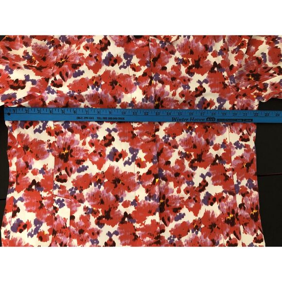 Lands' End Floral Jacket Rain Trench Coat Lined Button Up Spring - Picture 8 of 9